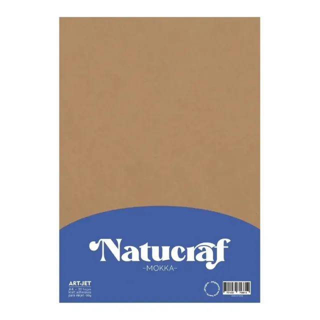 Papel Adhesivo Natucraf A4 Marrón Mate 80g 100 Hojas
