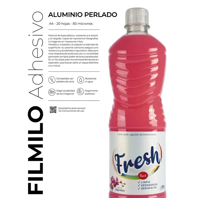 Filmilo Art-jet Adhesivo Aluminio Perlado A4 20 Hojas