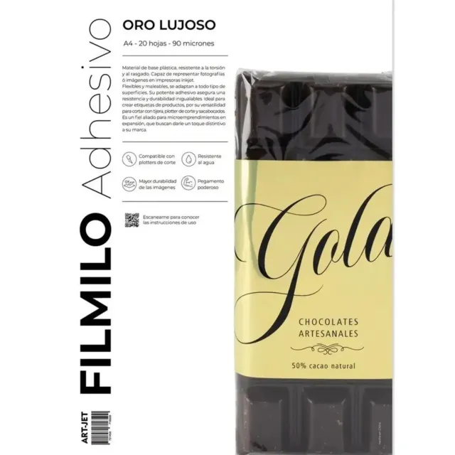 Filmilo Art-jet Adhesivo Oro Lujoso A4 20 Hojas