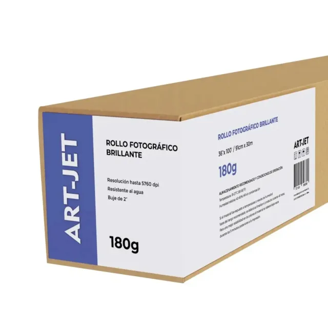 Papel Fotográfico Brillante Art-Jet 91cm x 30m 180gr Inkjet Plotter