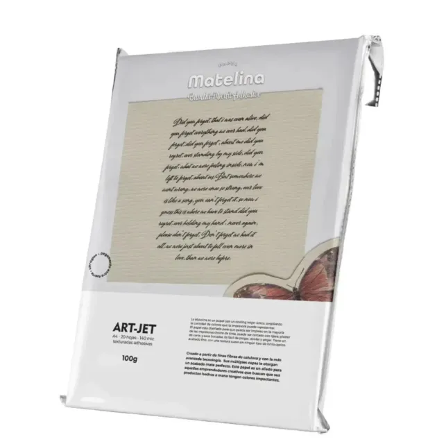 Papel Matelina Adhesivo Texturado Bambú Marfil A4 20 Hojas Color Beige