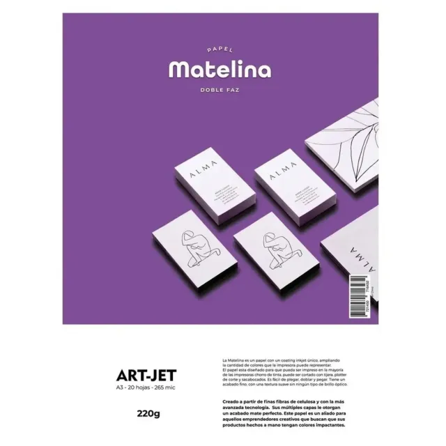 Papel Matelina Doble Faz 220g A3 20 Hojas
