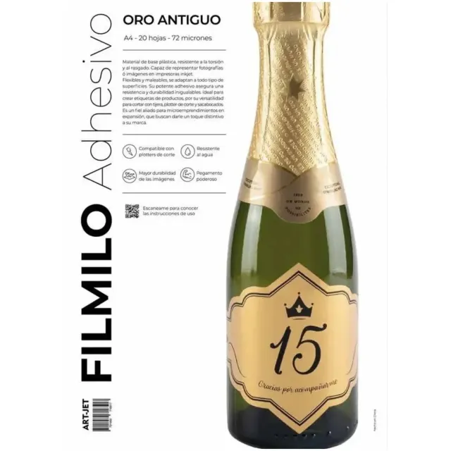 Filmilo Art-jet Adhesivo Oro Antiguo A4 20 Hojas