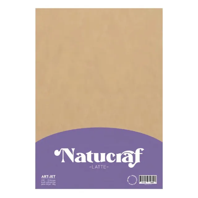 Papel Adhesivo Natucraf A4 80g Mokka Marrón 20 Hojas Mate