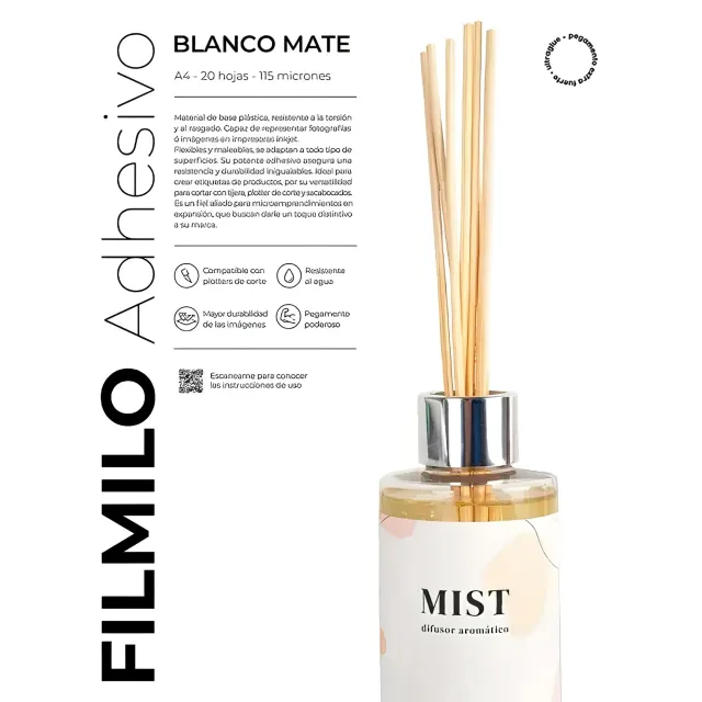Filmilo Art-jet Adhesivo Blanco Mate A4 20 Hojas