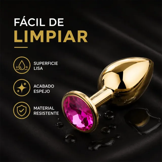 Anal Plug Eros Gold Metal Medium Rosy 7