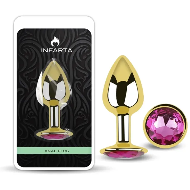Anal Plug Eros Gold Metal Medium Rosy 5
