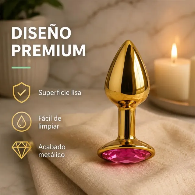 Anal Plug Eros Gold Metal Medium Rosy