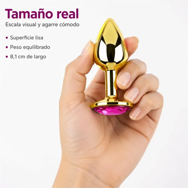 Anal Plug Eros Gold Metal Medium Rosy 2