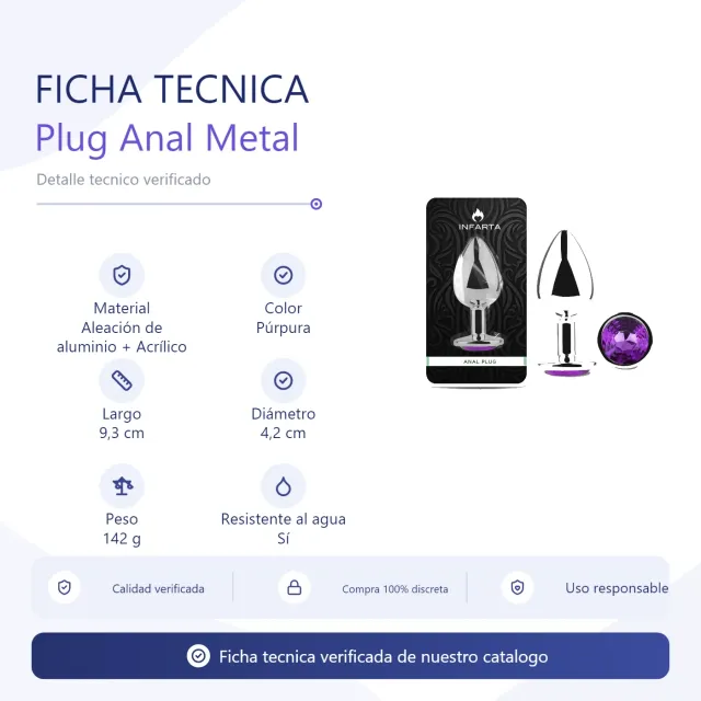 Anal Plug Eros Metal Large Purple 5