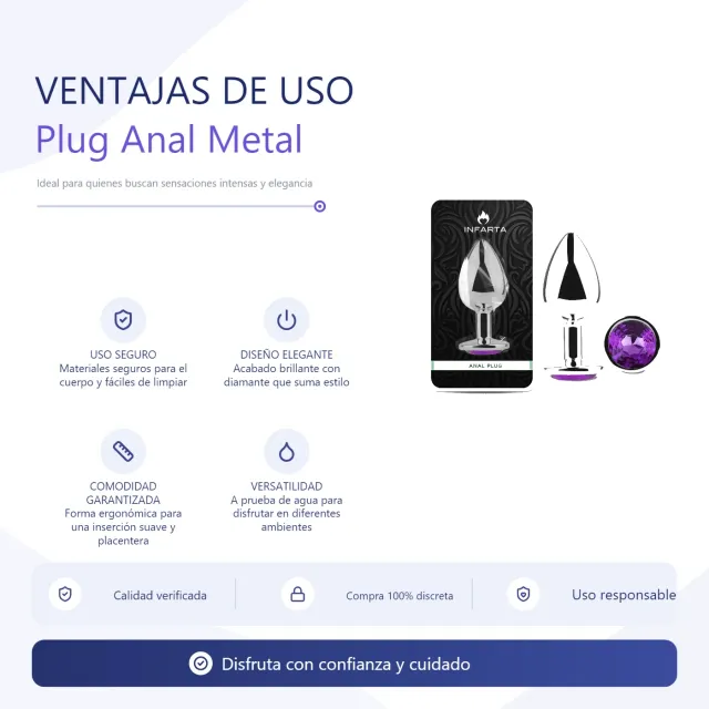 Anal Plug Eros Metal Large Purple 6