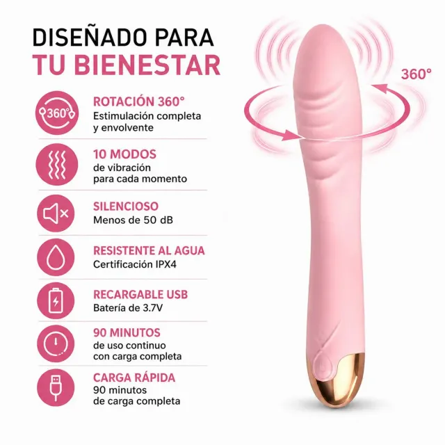 Vibrator Aurelia - Rotador - Recargable - Multifuncion 3