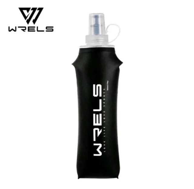 Botella flexible negra WRELS para running