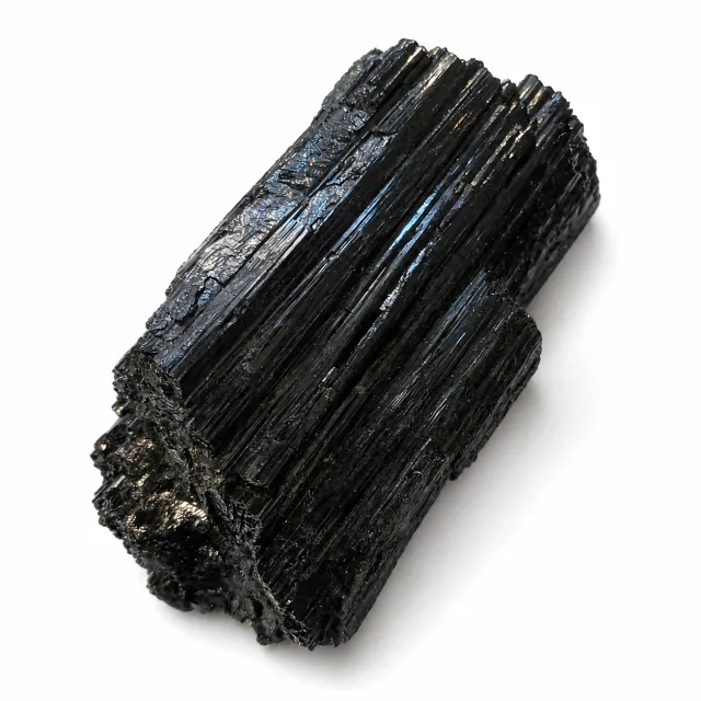 Turmalina negra Schorl de colección · Crecimiento cristalino paralelo · 315 g 4