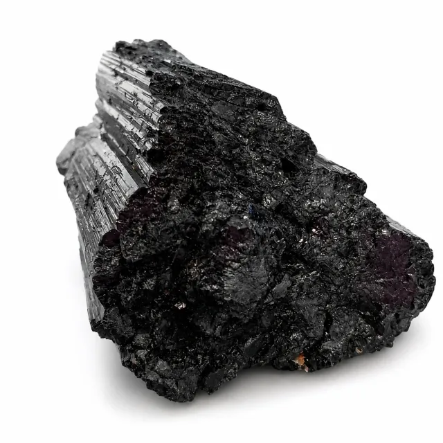 Turmalina negra Schorl de colección · Crecimiento cristalino paralelo · 315 g 3