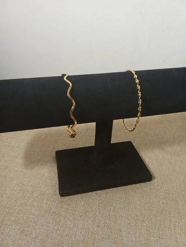 Esclavas acero dorado