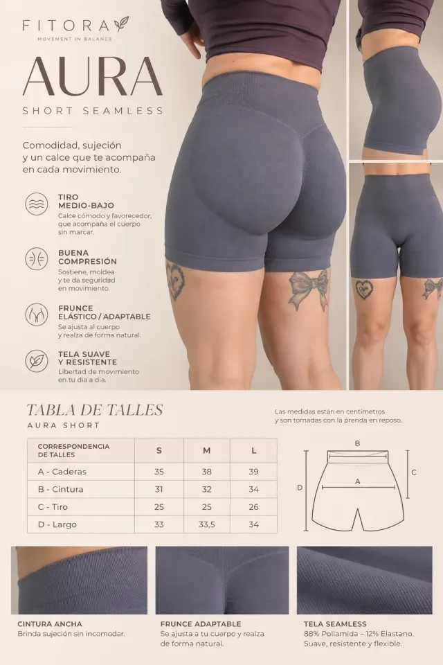 Aura Short Seamless con frunce elástico 7
