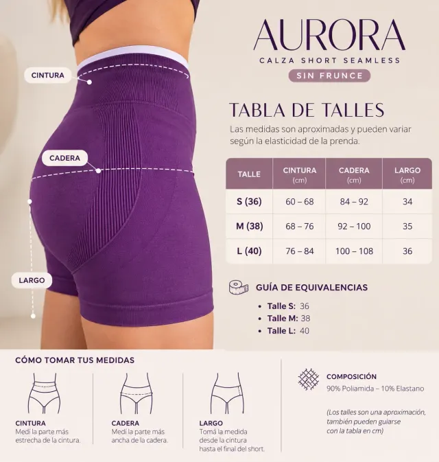 Aurora Short Seamless sin Frunce 2
