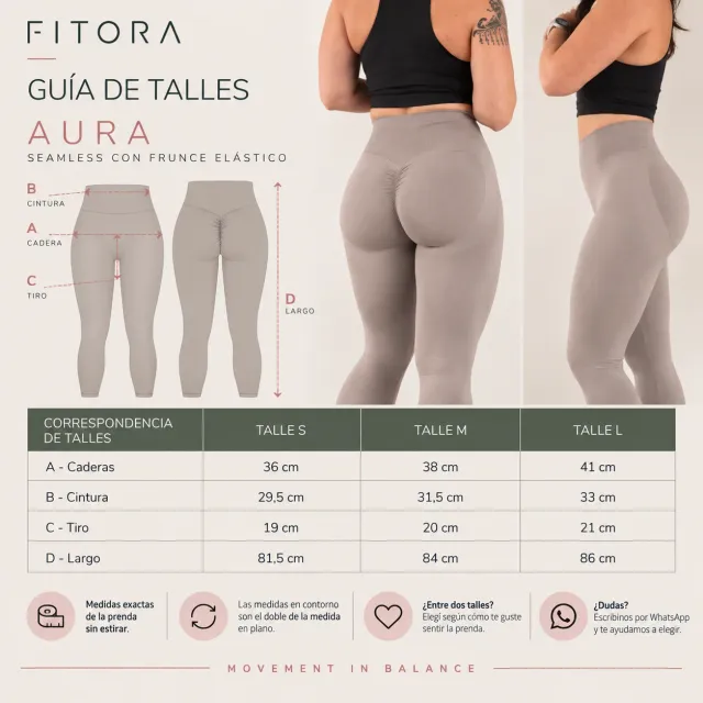 AURA calza seamless con frunce elastico 3