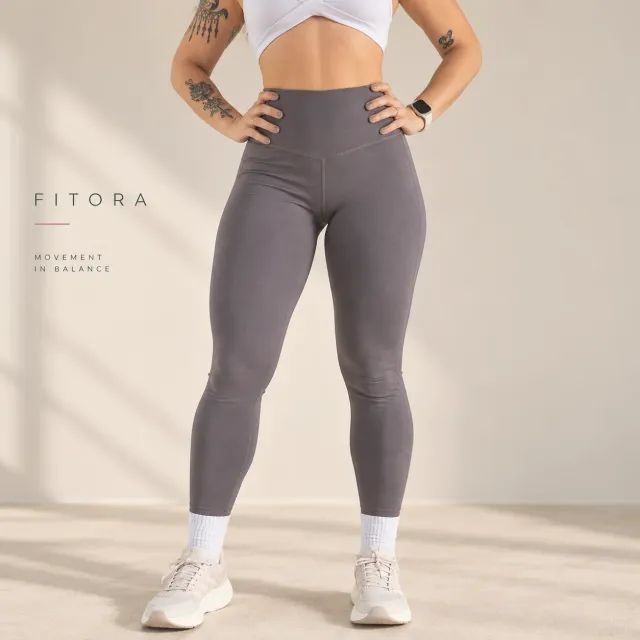 ELARA, calza lycra power con faja y recorte en entrepierna
