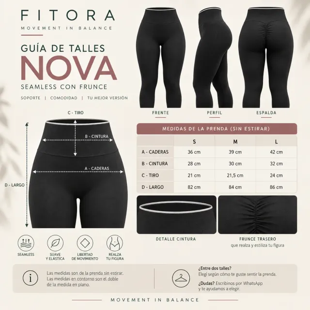 NOVA calza seamless con frunce 3