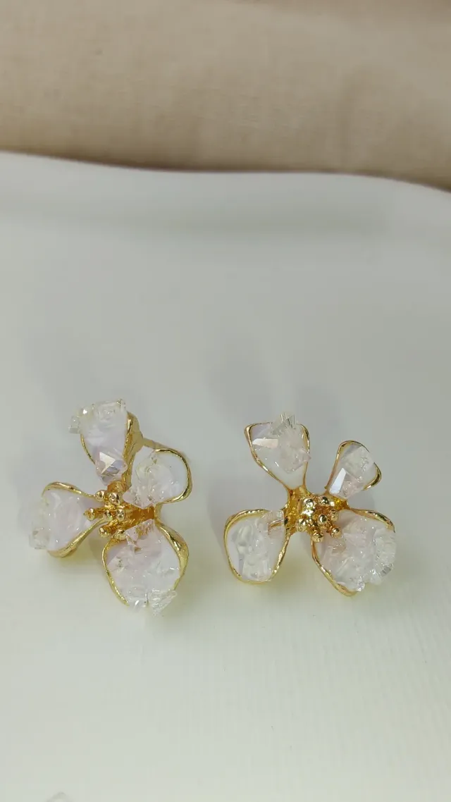 Aros flor cristal bloom