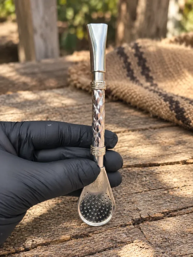 Bombillon curvo de alpaca 2