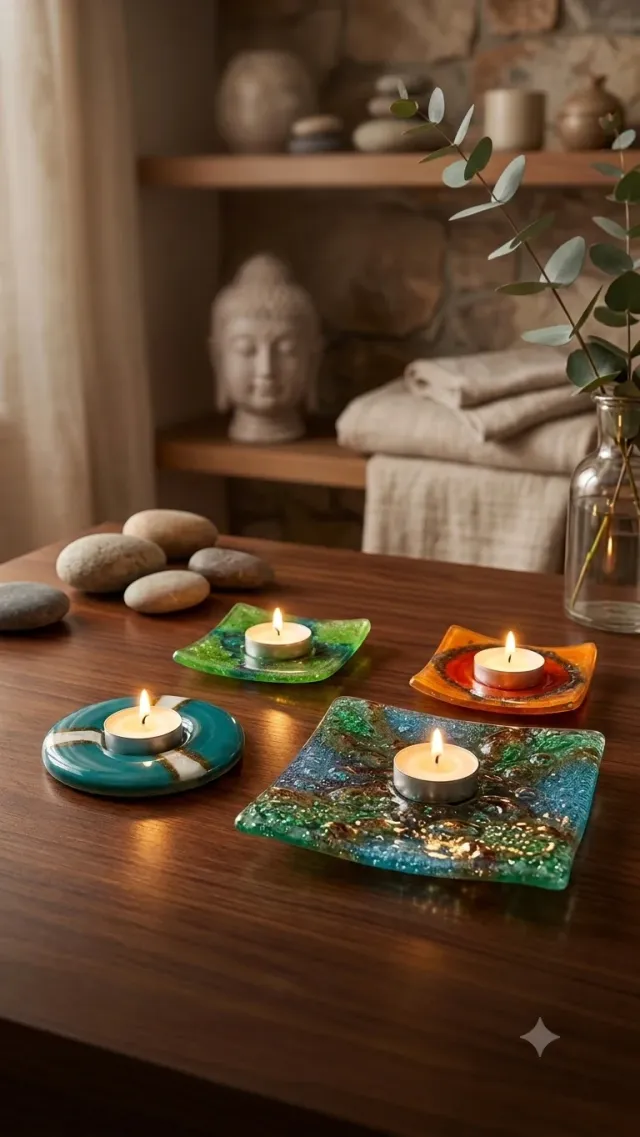 Porta velas vitrofusión