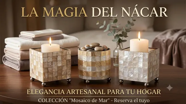 Porta velas Nacar "mosaico"