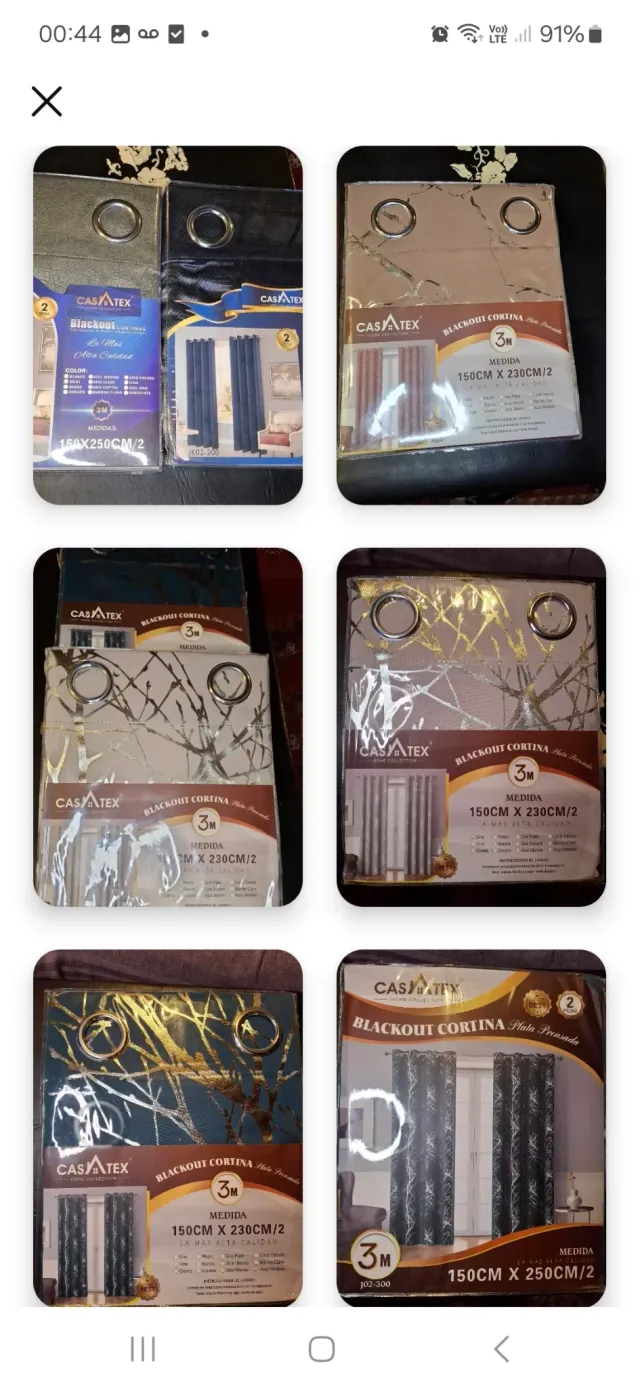 Cortinas blackout brillosas