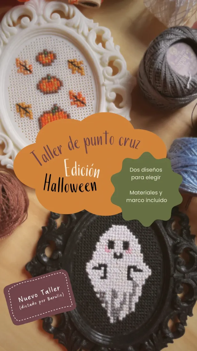 Taller PRESENCIAL de Punto Cruz - Edición Halloween 17/10