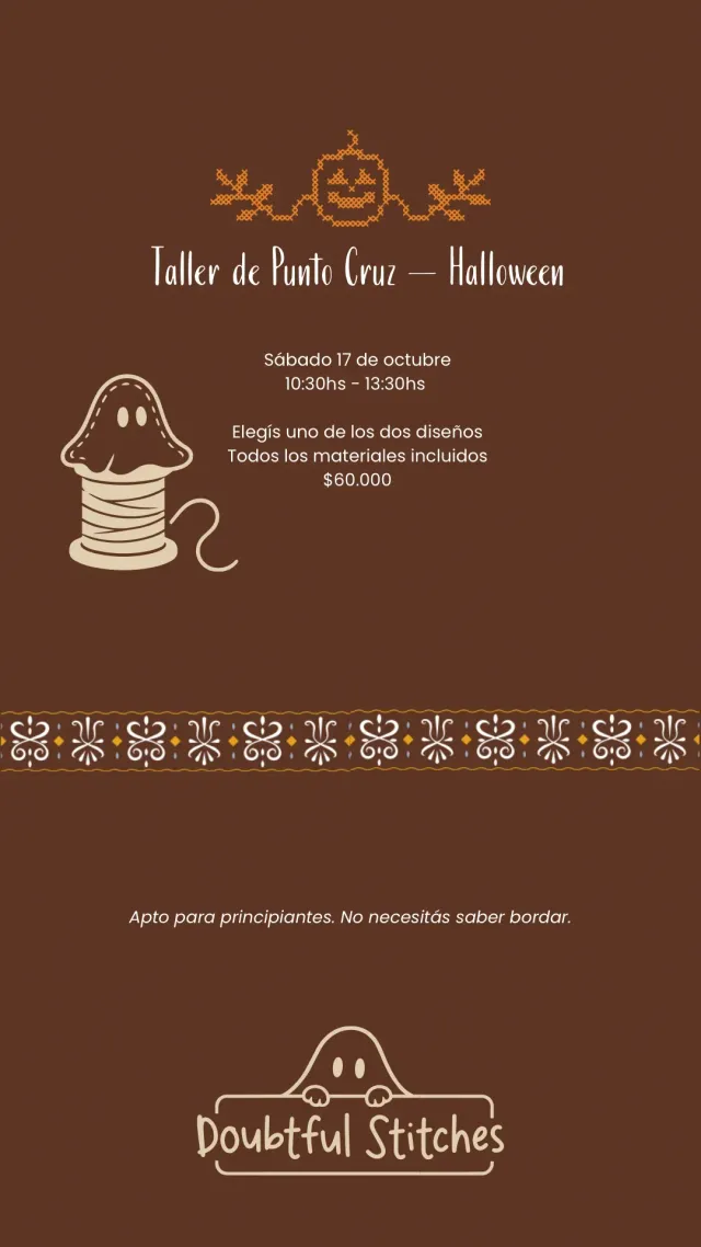 Taller PRESENCIAL de Punto Cruz - Edición Halloween 17/10 6