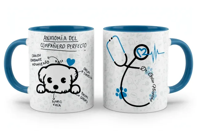 Taza mágica negra con interior color o blanco que cambia con el calor