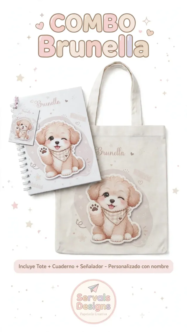 Tote Bag +cuaderno + señaladores imantados ~Artículo Personalizado ~