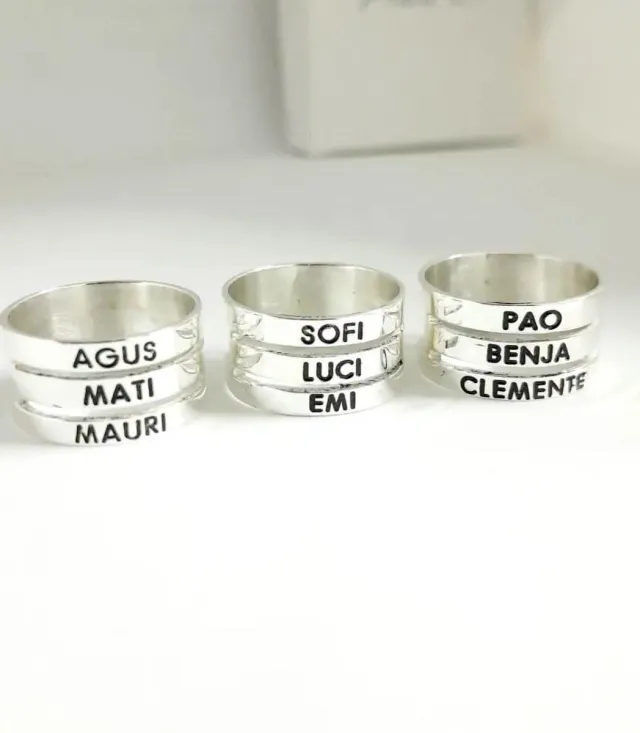 Anillo Triple Grabado