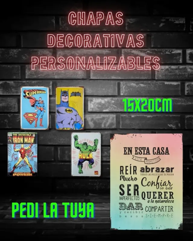 Chapas Personalizadas Medidas 15x20