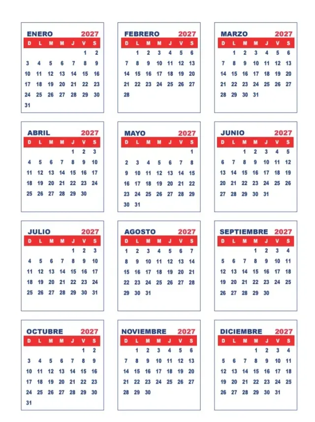 Calendarios mignon 2027 2