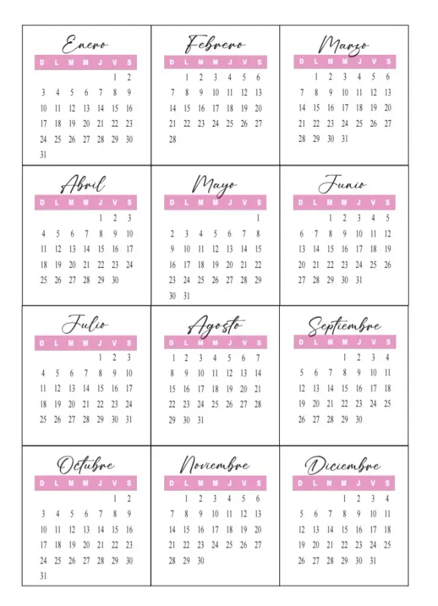 Calendarios mignon 2027 5