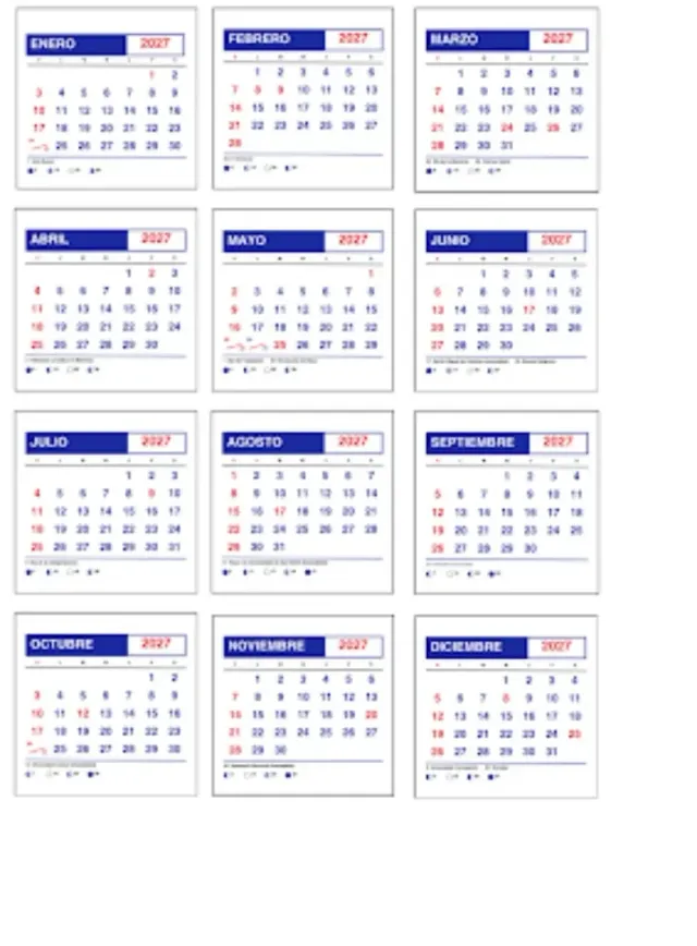Calendarios mignon 2027 3
