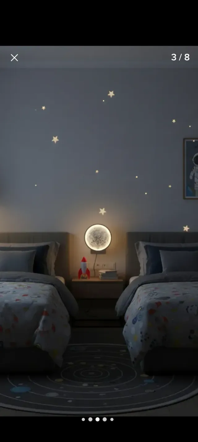 Lámpara de pared luna con perilla 26 cm