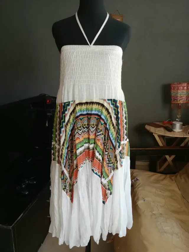 Vestido pollera strapless 2 en 1