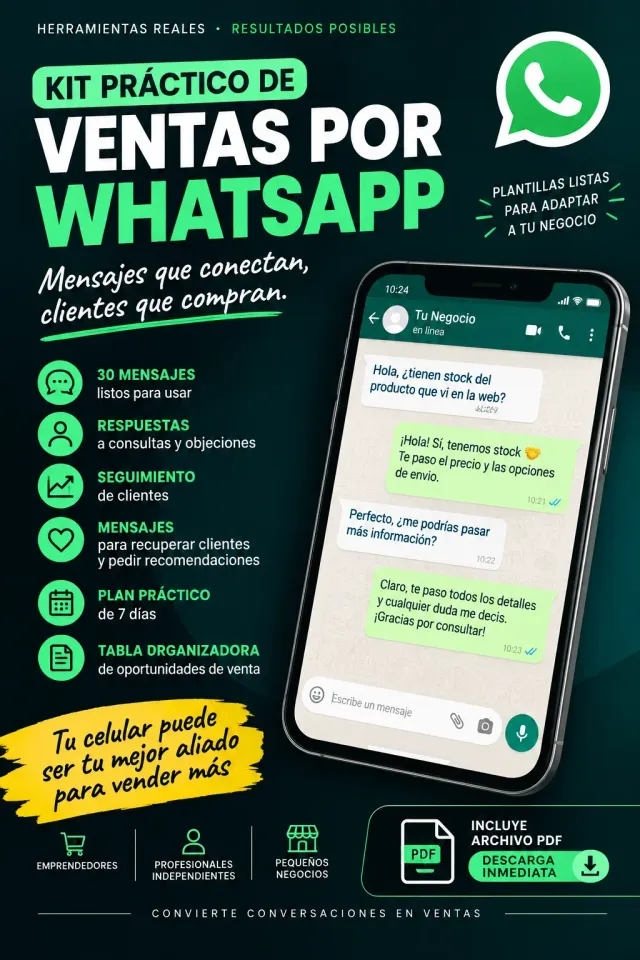 Kit práctico de ventas por WhatsApp