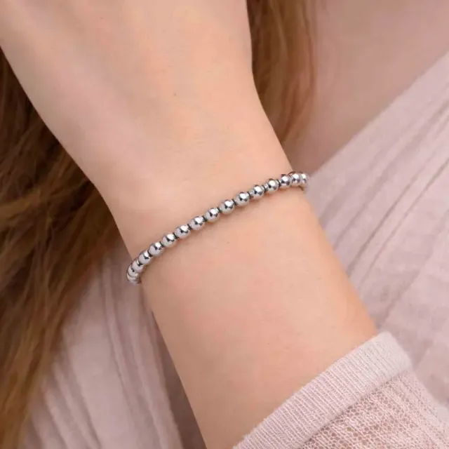 Pulsera unisex con Perlas de acero quirúrgico