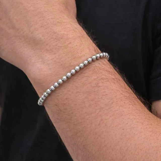 Pulsera unisex con Perlas de acero quirúrgico 2