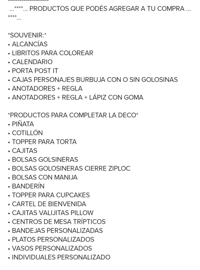 COMBOS GOLOSINAS PERSONALIDADAS. cualquiera de los combos tiene el mismo precio 4