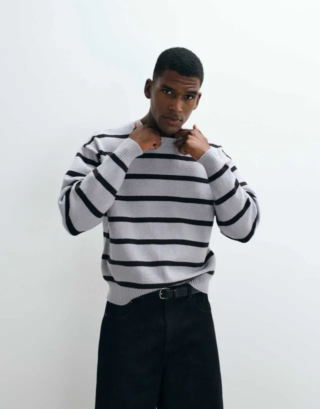 Sweater Boedo rayas marino