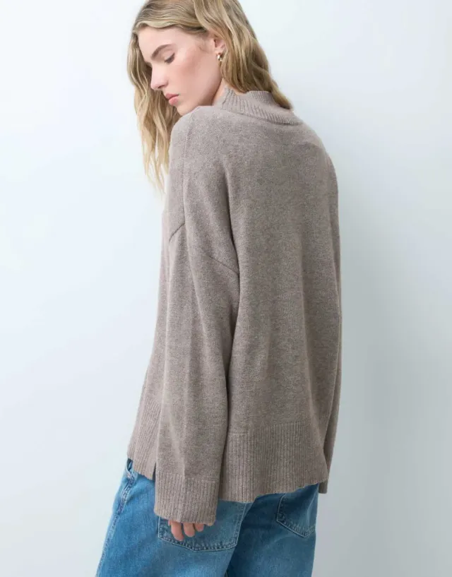 Sweater Devoto cuello alto visón