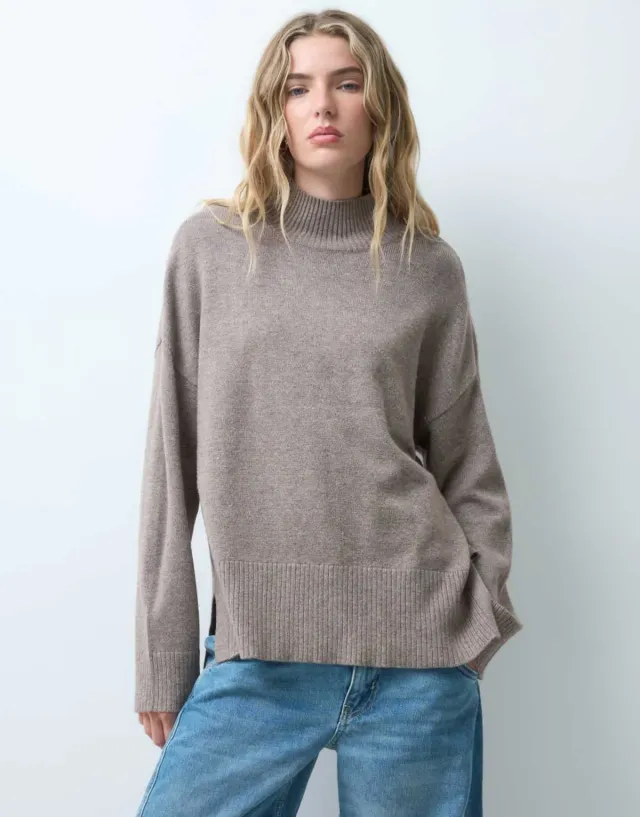 Sweater Devoto cuello alto visón