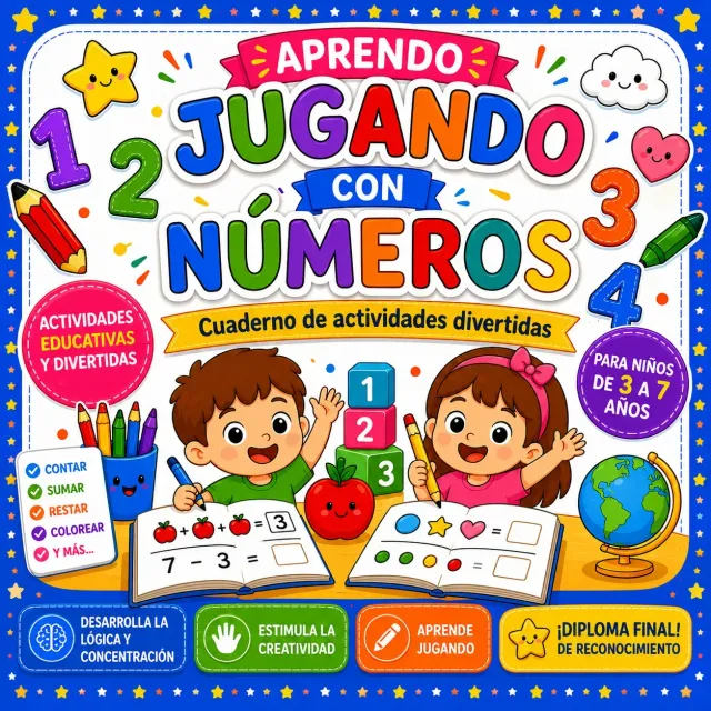 Aprendo Jugando con Números – Ebook de Matemáticas para Niños de 3 a 7 Años