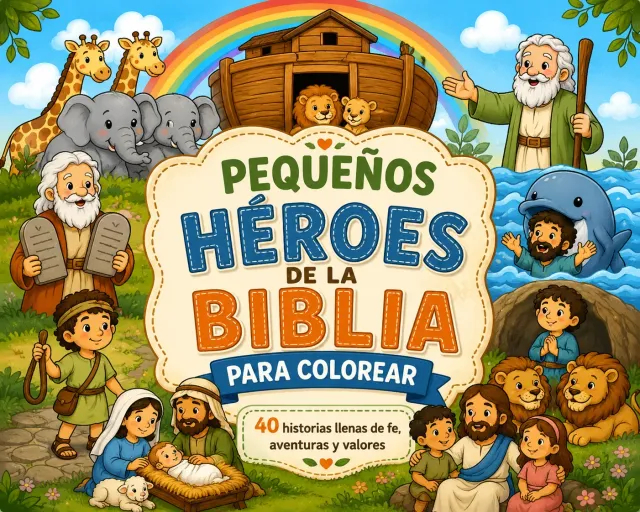 Pequeños Héroes de la Biblia para Colorear – Ebook Infantil Imprimible